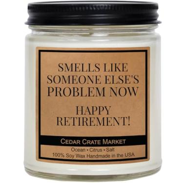 Imagem de Presente de aposentadoria para mulheres, homens - feito à mão nos EUA, vela 100% cera de soja - Melhor presente aposentado 2025 para mulheres, homens, amigos, colegas de trabalho, professores,