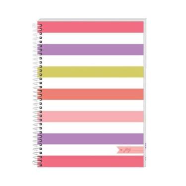 Imagem de Caderno Colegial 1 Matéria Joy 80 Folhas - Caderno Escolar genérico (Listras)