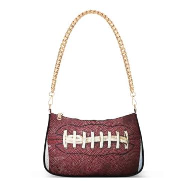 Imagem de Bolsa de ombro feminina Hobo de renda de futebol americano pequena bolsa clutch com fecho de zíper, Multi, 7.1x11x2.8in