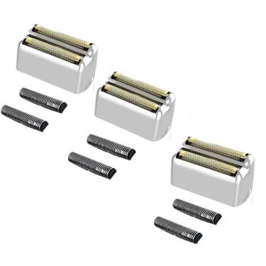 Imagem de colorski Pacote Com 3 Lâminas De Reposição Profissionais E Cortadores Para O Barbeador De Lâmina Dupla Babylisspro Barberology, Compatível Com O Barbeador Babylisspro Barberology Fxfs2, Prata