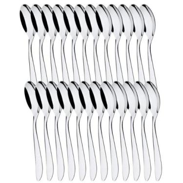 Imagem de 24 Colheres de Sobremesa 16,4cm Inox Lyon Brinox Doces Caldas Pavê Mou