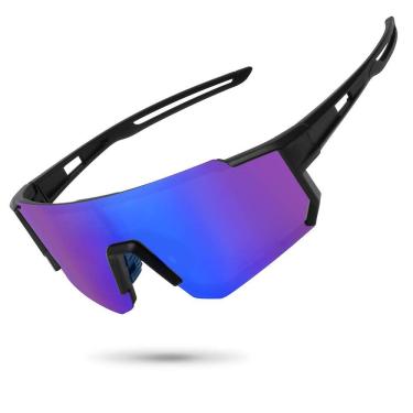 Imagem de Óculos de sol esportivos polarizados STORYCOAST UV400 Preto-Azul Lens