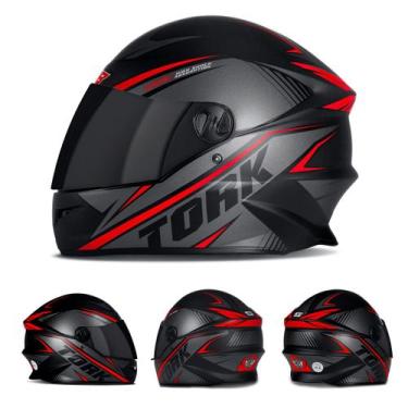 Imagem de Capacete Fechado Moto Modelo R8 Várias Cores Tamanho 56 58 60 Viseira 