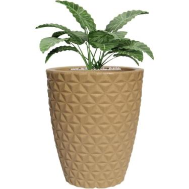 Imagem de Vaso Grande P/plantas Coluna Diamante Polietileno Jardim (Bege)