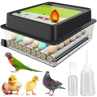 Imagem de Incubadora de ovos OBI-36 com rotação automática de ovos e controle de umidade + 36 ovos + ovos de galinha e codorna + controle de temperatura + exibição de umidade + Candler ovo integrado + garantia