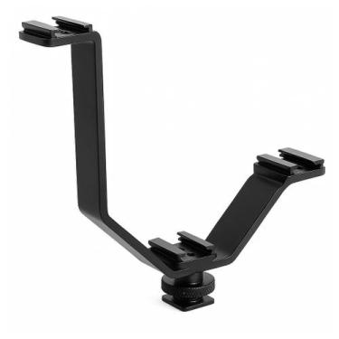 Imagem de Suporte Manopla Tipo V com 3 Sapatas para Led, Flash e Microfone Greik