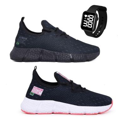 Imagem de Kit 2 Pares de Tênis Ascension Ultraleve + Relogio Quadrado Cor:;Gênero:Feminino;Tamanho:38-Feminino