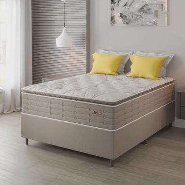 Imagem de Conjunto Colchão Mola Ensacada e Base Box Casal 73x138x188cm Bella Boucle Yescasa Nude
