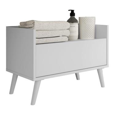 Imagem de Gabinete Armário Banheiro 80Cm Retrô Multimóveis V5000 Branco Branco