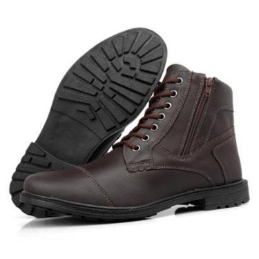 Imagem de Bota Masculino Casual Ziper lateral De Amarrar Coturno Moda-Masculino