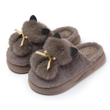 Imagem de Pantufa de Pelúcia Gatinho Adulto ou Infantil Feminina Confortável Inv