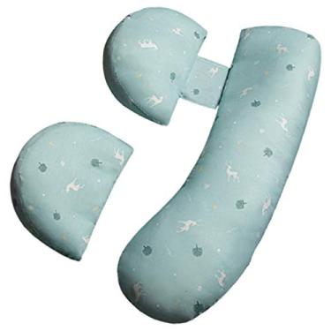 Imagem de MINJING Travesseiro de gravidez, almofadas de maternidade ajustáveis para dormir, travesseiro de corpo para costas presentes de gravidez para mães de primeira viagem