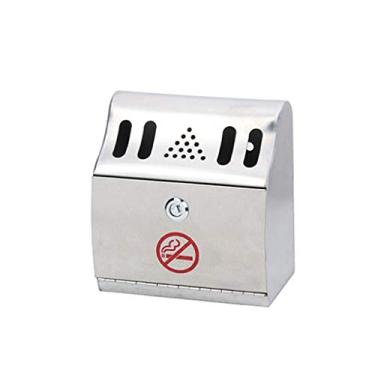 Imagem de FKJLUN Cinzeiros para Cigarros Exterior Cinzeiro Cilindro Montado na Parede Cinzeiro de Prata Inoxidável Montado na Parede Exterior Receptáculo de Extremidade de Cigarro Decoração Tabuleiro de