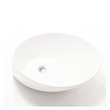 Imagem de Vessel Sink Vessel Vanity Sink Bathroom Vessel Sink Oval Acima do balcão Bacia de cerâmica de porcelana branca, sem furo de transbordamento, pia de cerâmica apenas pia de banheiro Tigela pequena de