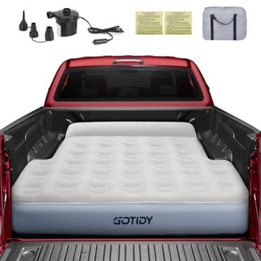 Imagem de Colchão de cama de caminhão curto para 1,5 a 1,7 m, colchão de ar para cama de caminhão Tacoma Honda Ridgeline Jeep Gladiator JT 1,5 m, bomba de ar com fio, bolsa de transporte grande, travesseiro