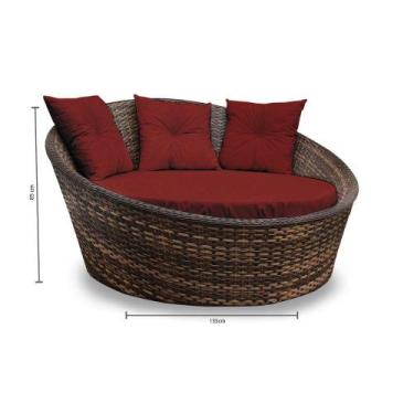 Imagem de Chaise  Nova Delhi - Tecido Duna Vermelho - Mundo dos Sintéticos