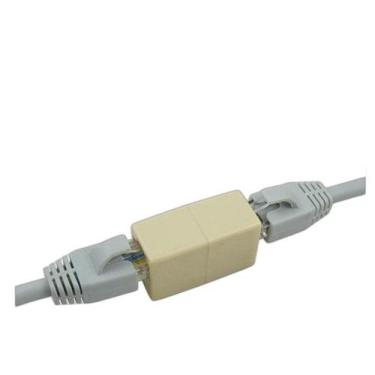 Imagem de 2X Emenda Cabo Rede Extensão Internet Adaptador Rj45 Fêmea - Generica