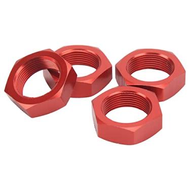 Imagem de Alta Resistência e Leve Porca de Cubo Hexadecimal de Roda de Liga de Alumínio de 24 Mm, Com Financiamento Fino, para Arrma 1/5 Pária Kraton 8s (Vermelho)