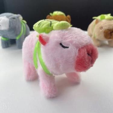 Imagem de Capivara Pelúcia Rosa Com Tartaruga Com Movimentos E Sons - Enviamos n