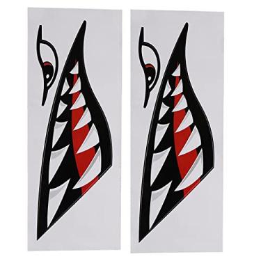 Imagem de Adesivo de bocal de dentes de tubarão Durável Durável Fácil de aplicar decalques para carros de caiaque de caiaque Made de material de PVC de alta qualidade, como mostrado tamanho