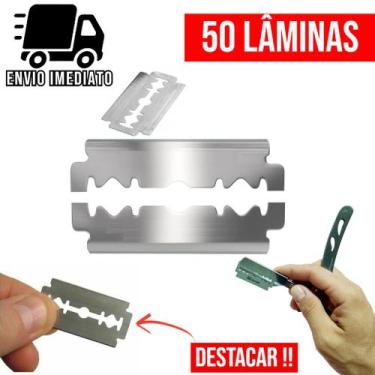 Imagem de Lâmina de Barbear Lord Inteira para Navalha Profissional Barbeiro Cabe