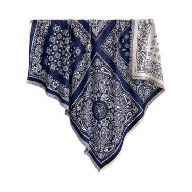 Imagem de Lenço Pashmina De Caxemira Feminino Com Design Floral Inverno Quente M