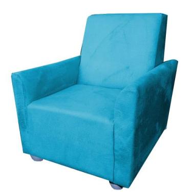 Imagem de Poltrona Cadeira Sofa Infantil Kids Angel - Silverio Decor, Turquesa
