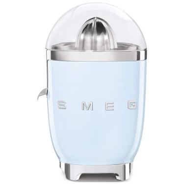 Imagem de Espremedor de Frutas Cítricas SMEG 50s Retro com Bico Antivazamento, Acionamento Automático e Coletor Eficiente, Tritan Azul Pastel