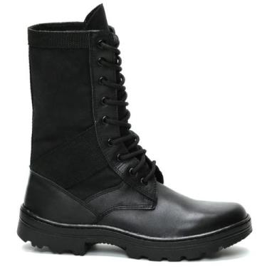 Imagem de Bota coturno motociclista resistente preta cano médio couro - SPECTRUN