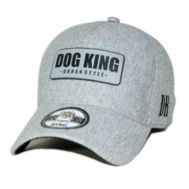 Imagem de Boné Cinza Unissex Americano com Aba Curva - Dog King Street Wear-Unissex