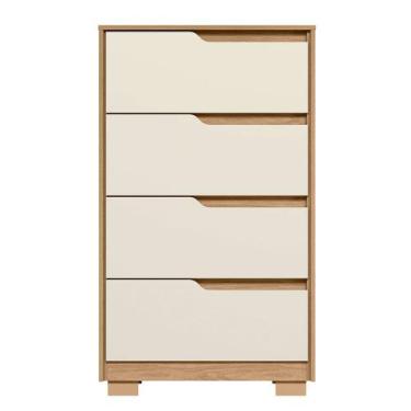 Imagem de Cômoda Sole com 4 Gavetas Vistas Flex Albatroz, Freijó/Off White - Fle
