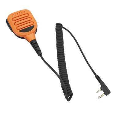 Imagem de HELETUL Microfone uv-5r uv5r Walkie Talkies microfone amador rádio amador alto-falante Mike compatível com rádio Baofeng retevis h-777 Kenwood (IP65 à prova d'água) (laranja)