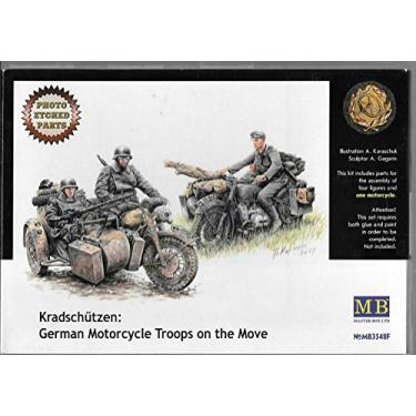 Imagem de Masterbox escala 1/35 Kradschützen: Tropas de motocicleta alemãs em movimento - Conjunto de construção de modelo de plástico # 3548F
