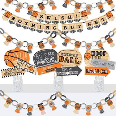 Imagem de Big Dot of Happiness Nothin But Net - Basquete - Decorações de Bandeja e Estante de Foto - Kit de Artigos para Chá de Bebê ou Festa de Aniversário - Conjunto Doterrific