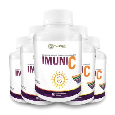 Imagem de 5X Super Imuni 5+ Arginina Vitamina C D Zinco Cálcio 60 Cp - Tree Of L