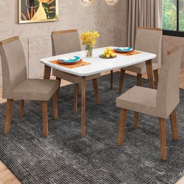 Imagem de Mesa De Jantar 4 Lugares 1,20x0,90 Toulon Oblongo Off White