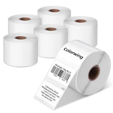 Imagem de 6 rolos compatíveis com refis de etiquetador multiuso DYMO 30334 LW (6 cm x 3 cm), etiquetas de código de barras para 450 impressoras Twin Turbo, 4XL LabelWriter, 1000 por rolo
