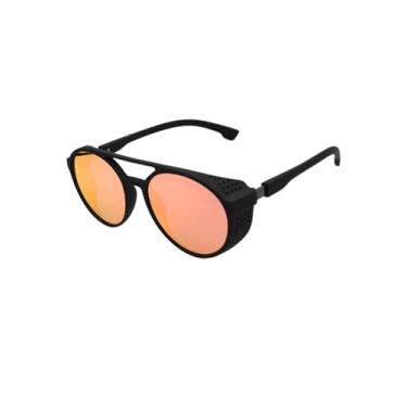 Imagem de Óculos de Sol Redondo Steampunk Retrô Vintage Premium Proteção UV400 em Acetato Italiano Estilo Clássico Moderno Unissex Masculino Feminino - Modelo Floripa - Cacife Brand (Vermelho Espelhado)