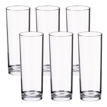 Imagem de Jogo De Copos 6 Peças Long Drink Plástico Festas Eventos Top Cor:transparente