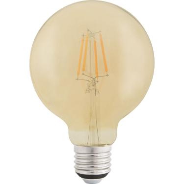 Imagem de Lâmpada Led De Filamento Tramontina G125 4 W 2200 K Luz Amarela Em Vidro âmbar