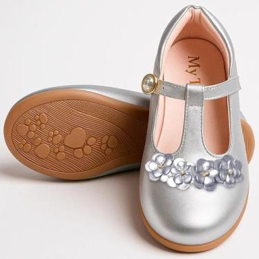 Imagem de Sapatilha Infanto Juvenil Feminina Confortável Estilo Boneca Laço Flor