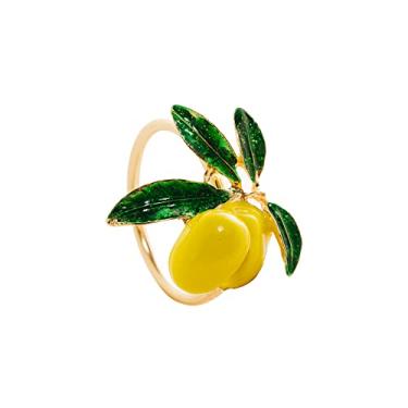 Imagem de WOLFF - Conjunto 4 Anéis para Guardanapos de Zinco Limão Dourado 4cm x 4cm x 5,5cm