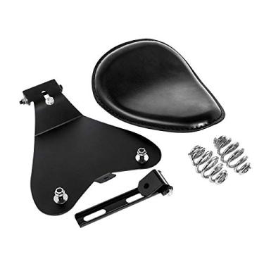 Imagem de Assento Solo de Couro de 7,6 cm com Suporte de mola para Assento Bobber Sportster XL 1200 883 48 Assento Personalizado