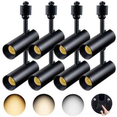 Imagem de AIBISOD Luminária De Trilho Led 10 W Com Ajuste Intensidade, Teto Luz Preta, 3000 K, Cabeça Branca Quente Brilhante Para Cozinha, Sem Cintilação, Cri90+ 24°, 900 Lm, Pacote 8 Unidades