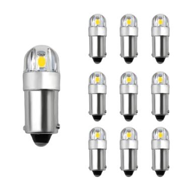 Imagem de DXNQ Lâmpada Led Ba9S Ba9 1895 1891 53 57 47830, 10 Peças, Super Brilhante, 2Smd, 3030 Chips, Luz Para Porta-Luvas, Canbus Sem Erros, 12V 64111 3893 Placa De Licença Com Mapa Cúpula (Branca)