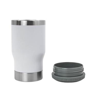 Imagem de Copo Térmico Multifuncional, 420ml, Aço Inoxidável, Porta Lata e Long Neck, Branco
