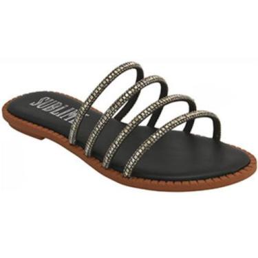 Imagem de Sandália Feminina Rasteira Strass Rasteirinha Confortável Elegante - S