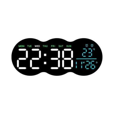 Imagem de Relógio De Parede Digital LED Temperatura Data Dia Da Semana Display A