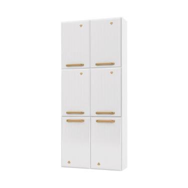 Imagem de Paneleiro Duplo Para Cozinha De Aço Com 6 Portas 70cm Multimóveis Cr20363 Branco