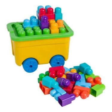 Imagem de Box Gigablocos Rodinhas 26pçs Brinquedo Infantil Montar - Injetsul